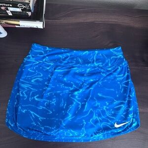 Nike Blue Dri-FIT Athletic Skort with Wave Print